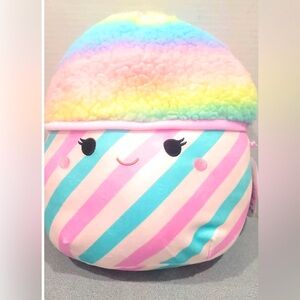 NWT Squishmallows 14” Belvin Rainbow Cotton Candy